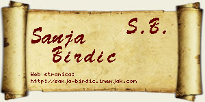 Sanja Birdić vizit kartica